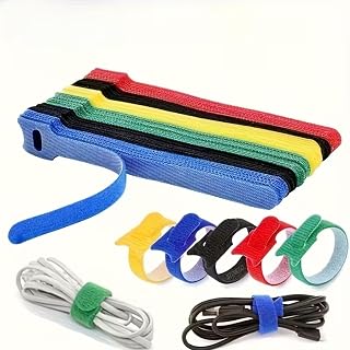 Nylon Straps Set, Reusable Cable Ties, Cable Management Straps Microfiber Cloth Reusable Cable Organizer (Assorted Colors), 20 Pcs