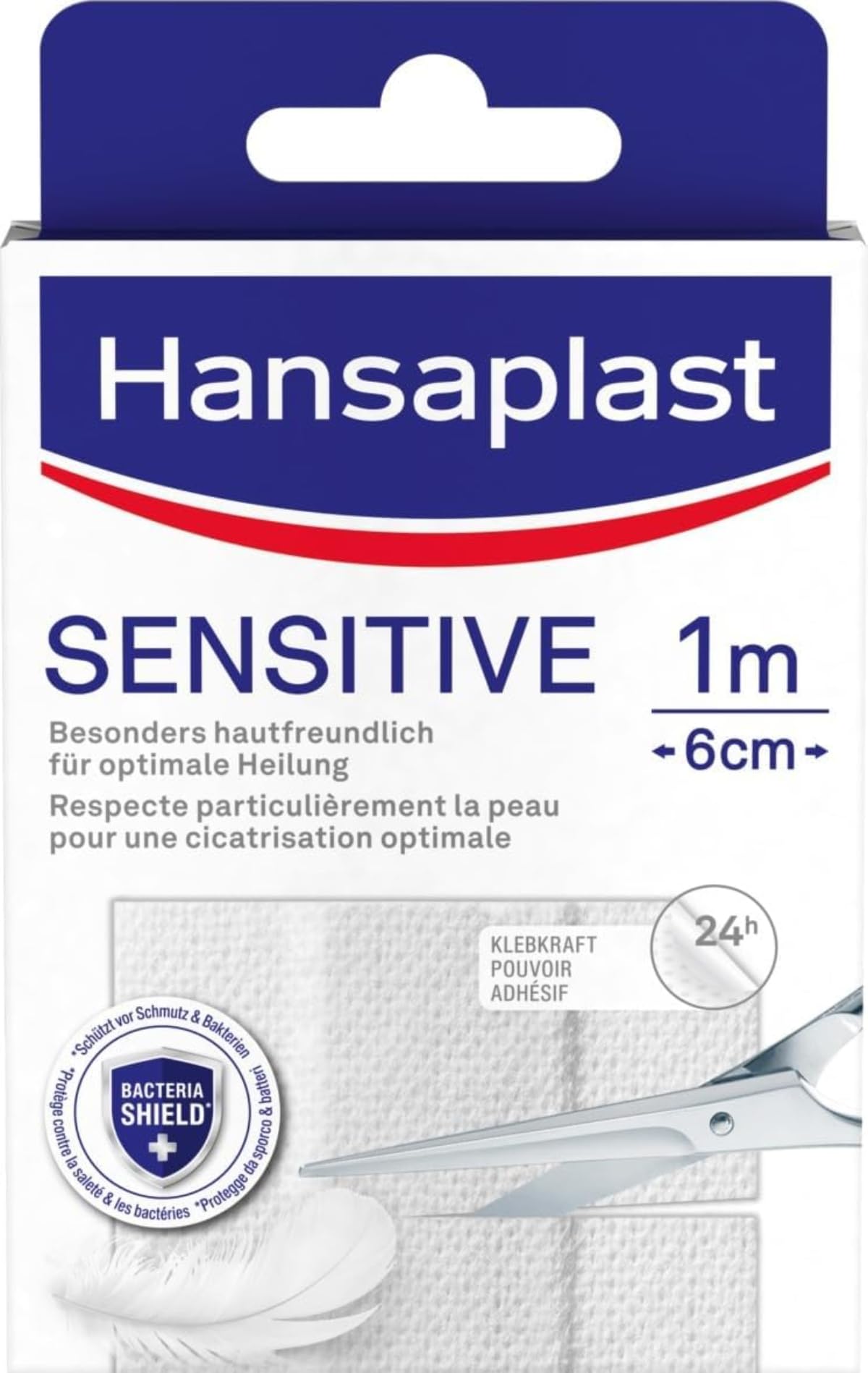 Hansaplast Sensitive Plaster (1 m x 6 cm), Cut to Size and Skin-Friendly Wound P