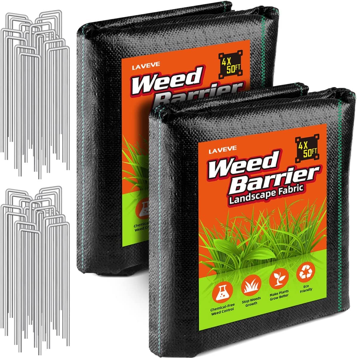 LAVEVE Heavy Duty Weed Barrier Landscape Fabric 4FT x 100FT | 3.2oz Premium Wove