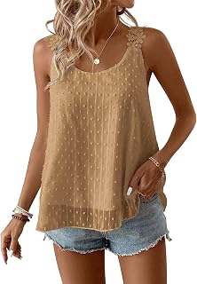 Falechay Tank Tops for Women Flowy Sleeveless Boho Summer Lace Camisole