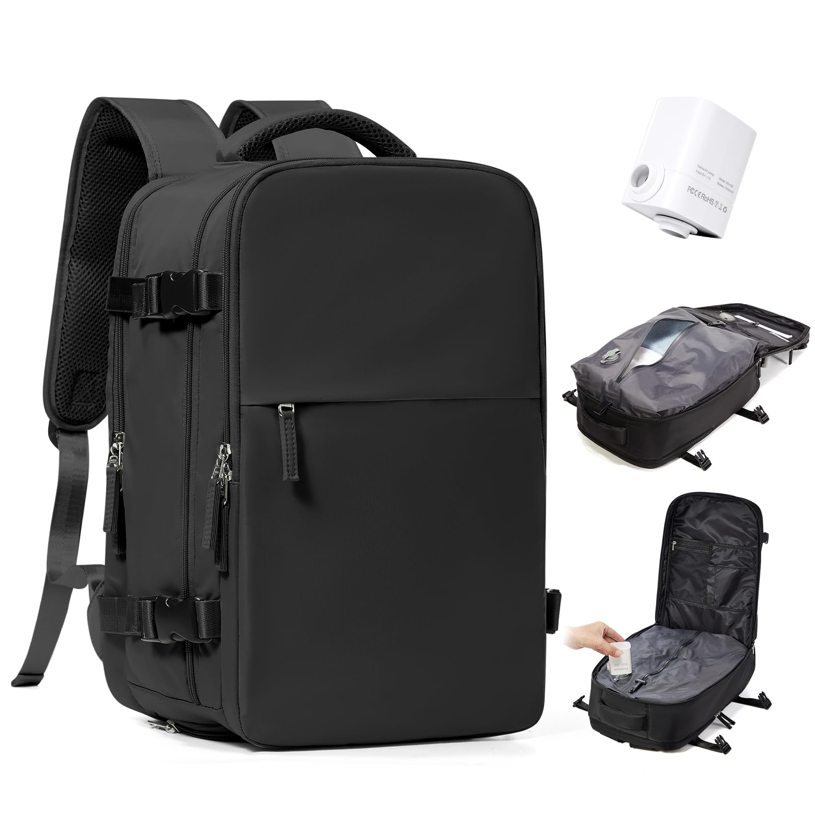 BJLFS Vacuum Backpack with Pump Hand Luggage 40x30x20 Ryanair Wizzair