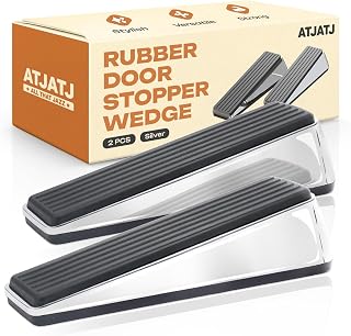 2 Packs Door Stoppers for Bottom, Rubber Wedge, Heavy Duty Doorstop for Inside, Rubber, Floor, Wedge Garage Classroom Stopper for Carpet, Door Holder