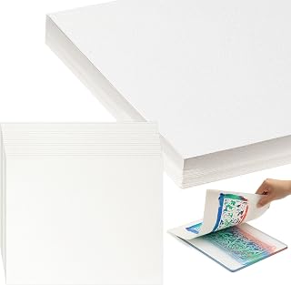 Marspark 150 Pcs Printmaking Paper, Printmaking Supplies, Artist Paper for Adults and Students Block Printing, Screen Gel Printing, White (8"x10")