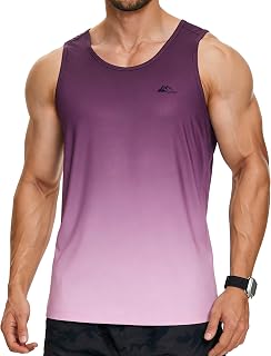EZRUN Men's Quick Dry Tank Top UPF 50+ Summer Workout Muscle Sleeveless Shirts for Swim Beach Gym Bodybuilding