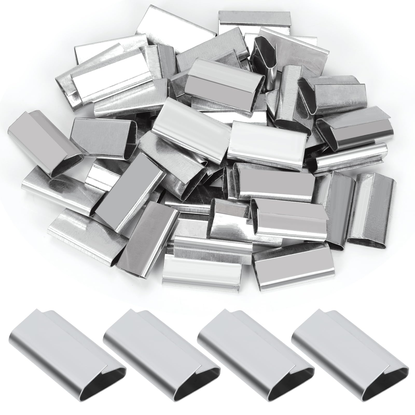 Swpeet 100Pcs 3/4" Packaging Closed (Push Type）Metal Seals Assortment Kit，Sturdy