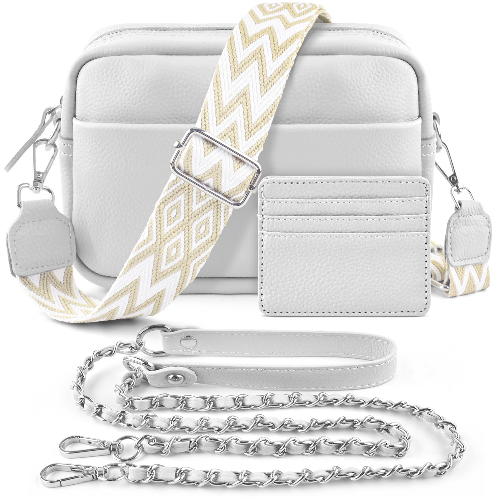 BROTOU Crossbody Bag for Women, Leather Handbag & Shoulder Bag with Adjustable W