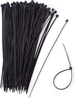 100pcs Black Color Nylon Cable Ties Multipurpose Self Locking Zip Tie Wrap Closure Loop Cable Ties Home Office Garden Workshop Cord Management 145mm