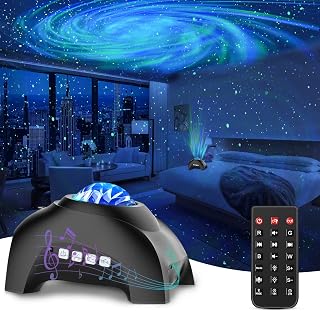 Star Projector, CIMELR Galaxy Projector with Music Bluetooth Speaker and White Noise,Night Light Projector with Remote Control,Northern Lights Aurora Projector for Home Decor,Bedroom,Ceiling (Black)