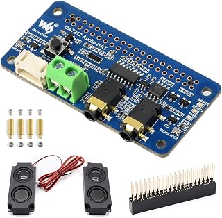 Waveshare DA7212 I2S Audio Board Compatible with Raspberry Pi Series Boards, Stereo Encoding/Decoding, Onboard Dual Microphones