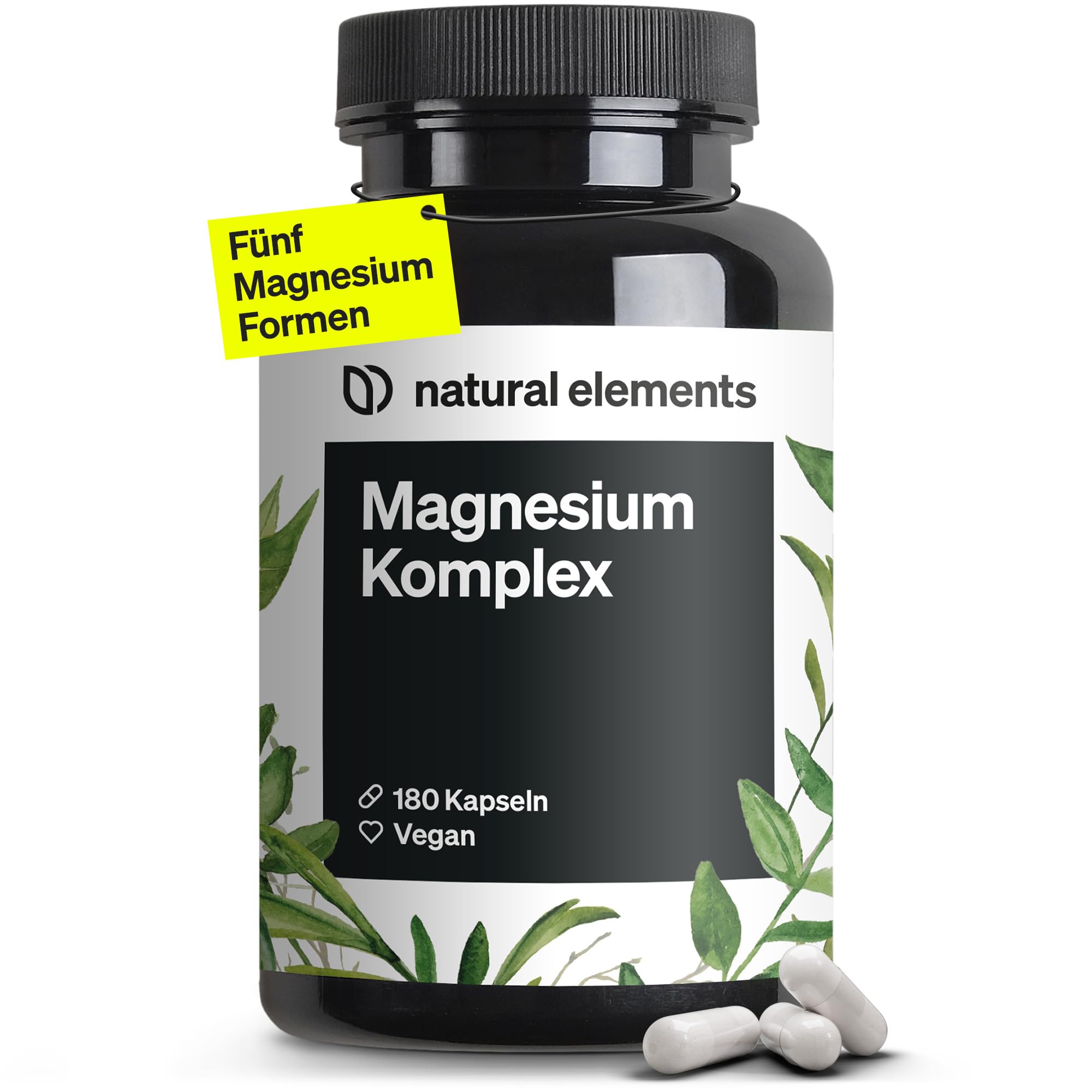 natural elements Magnesium Komplex - Premium: Aus 5 hochwertigen Verbindungen - 