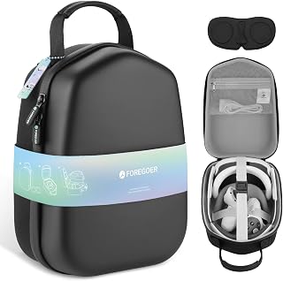 FOREGOER Hard Carrying Case Compatible with Meta Quest 3S/Quest 3/Oculus Quest 2 Official Original/Elite Strap VR Gaming Headset, Portable Travel Vision Pro Case for Touch Controllers Accessories