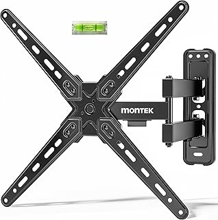 monTEK Full Motion TV Wall Mount for 13-55 Inch TVs up to 55 lb | ±90° Swivel, Landscape/Portrait Rotation and 14.4 in Extension; 4X Load Tested, VESA 75x75 to 400x400 mm, Single-Stud Mount