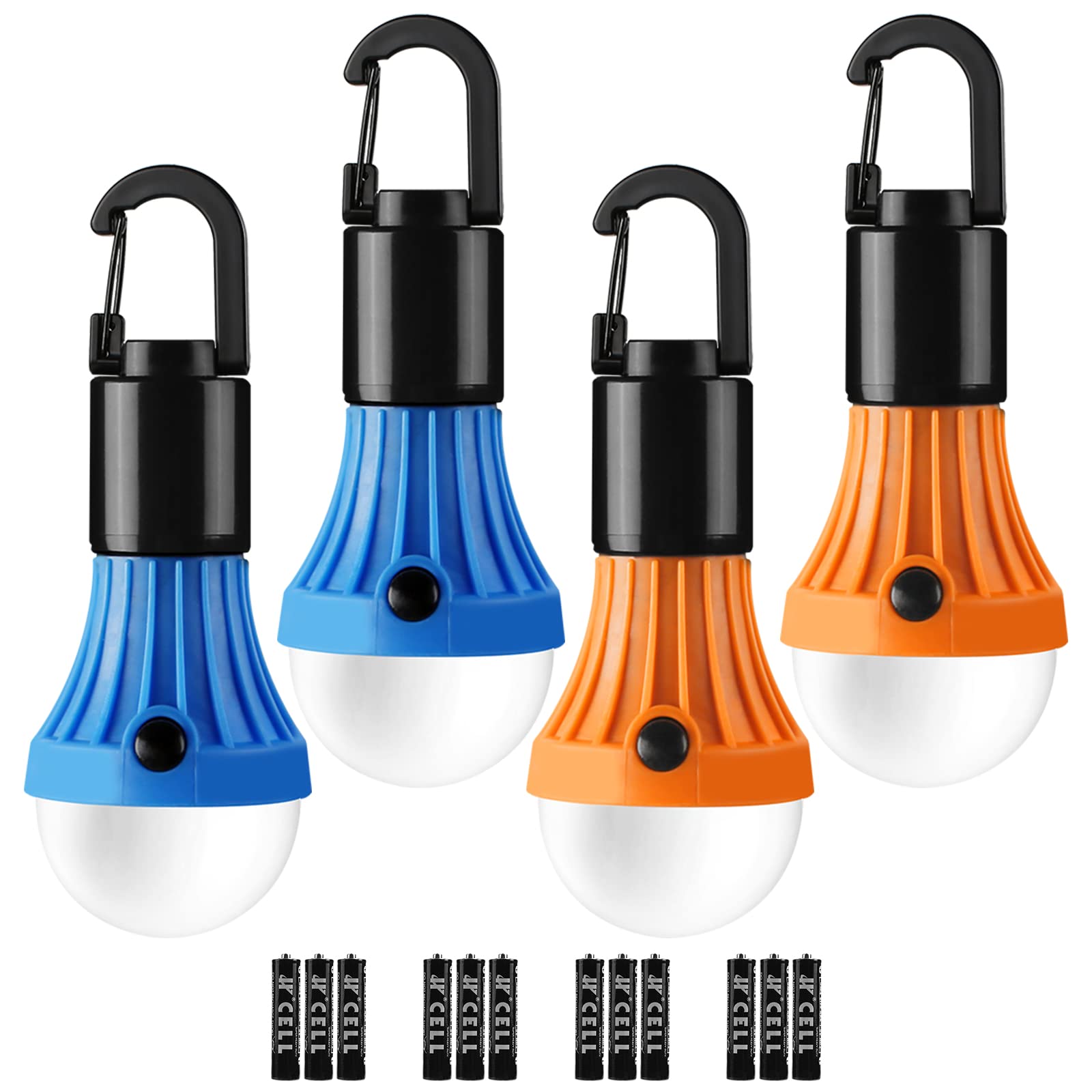 Lepro LED Camping Lantern with 3 Light Modes, Batteries Included, 4 Packs | Hang