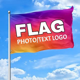 Custom Flag Personalized Banner with Photo Logo Text