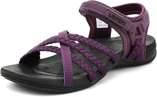 UBFEN Sandales de randonnée pour femme avec crochets réglables et sangles de cheville confortables pour l'extérieur, la plage, l'athlétisme