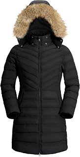 Pioneer Camp Women's Winter Coats Long Padded Waterproof Jacket with Removable Faux Fur Hood