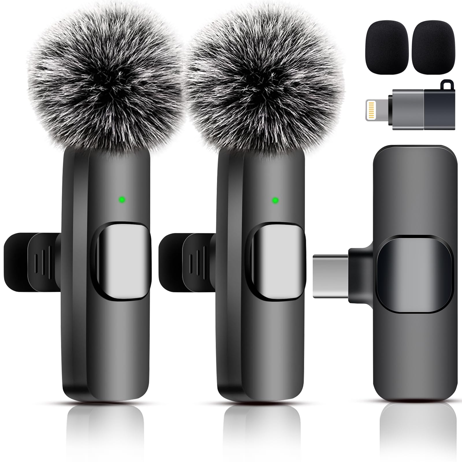 Wireless Lavalier Microphone for iPhone, iPad & Android Phone | Mini microphone 