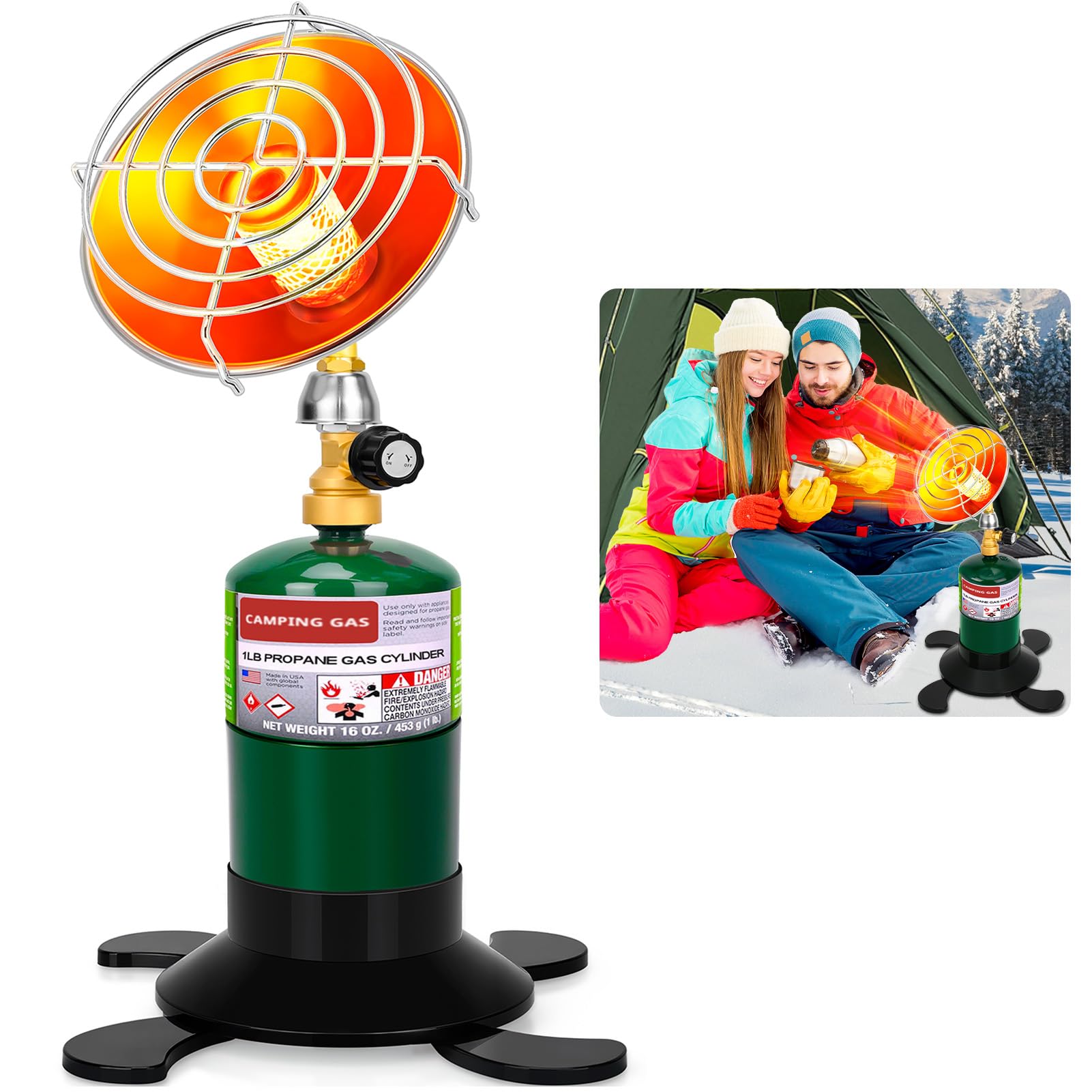 Portable Propane Heater for Camping, Outdoor Small Space Patio Heater with Contr