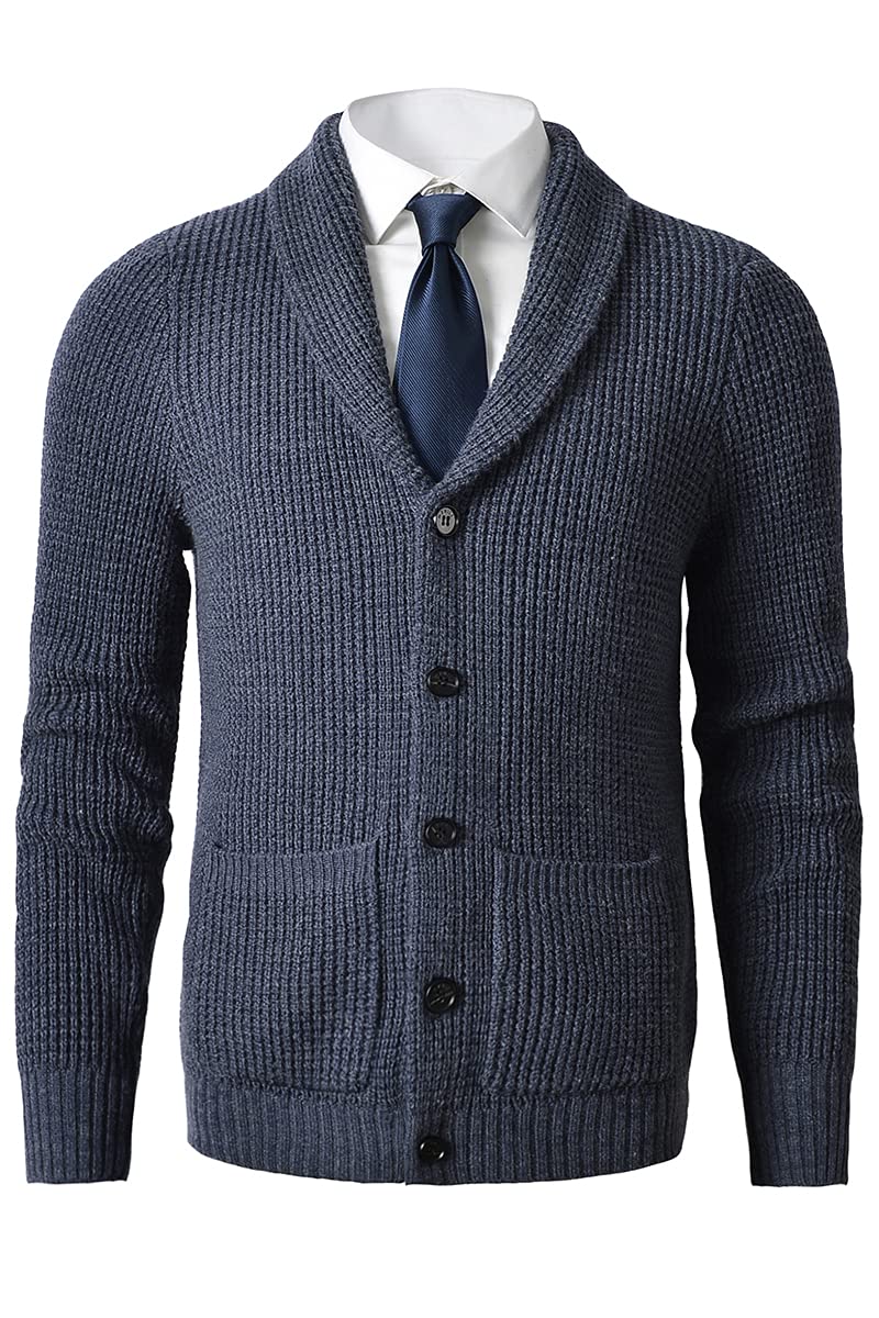 Mens Shawl Collar Cable Knit Button Down Merino Wool Cardigan A Modern Classic T