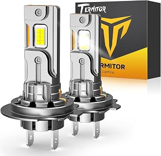 Termitor Latest H7 LED Light Bulbs, 100,000LM Brightness, 6500K Daylight White, No Adapter Required, Easy Install, 85,000hrs+ Lifespan, H7 Powersports Bulbs for MC & ATV, 1: 1 size, Pack of 2