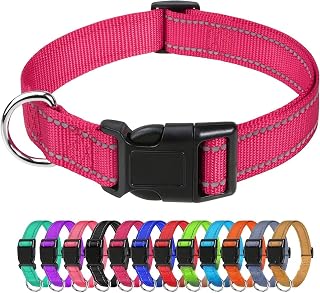 Reflective Dog Collar, Soft Padded Breathable Nylon Pet Collar, Adjustable for Small, Medium and Large Dogs