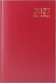 2027 A5 Diary Page per Day Burgundy/Red
