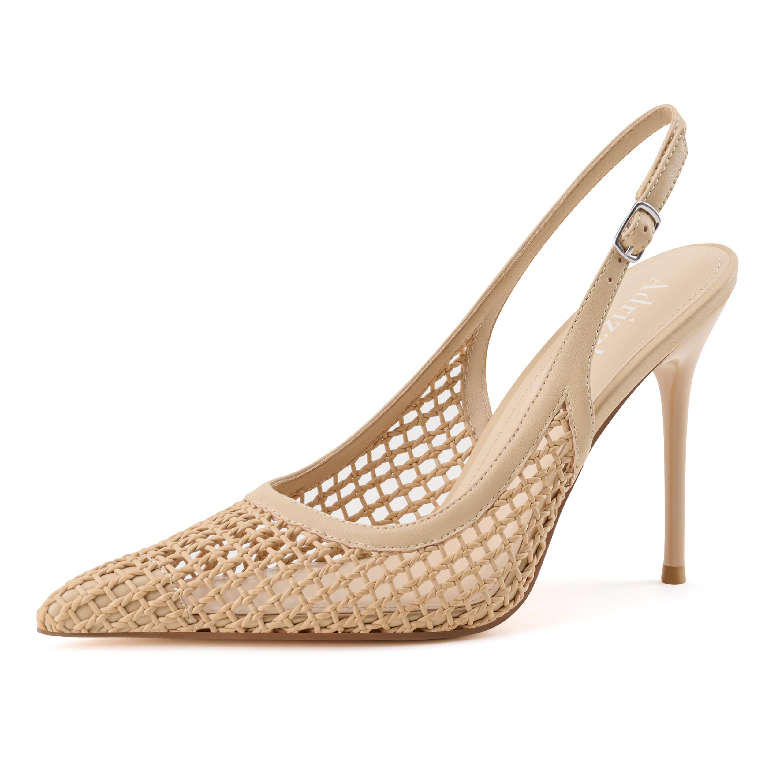 Adrizzlein Slingback Heels for Women Stiletto High Heels Pumps