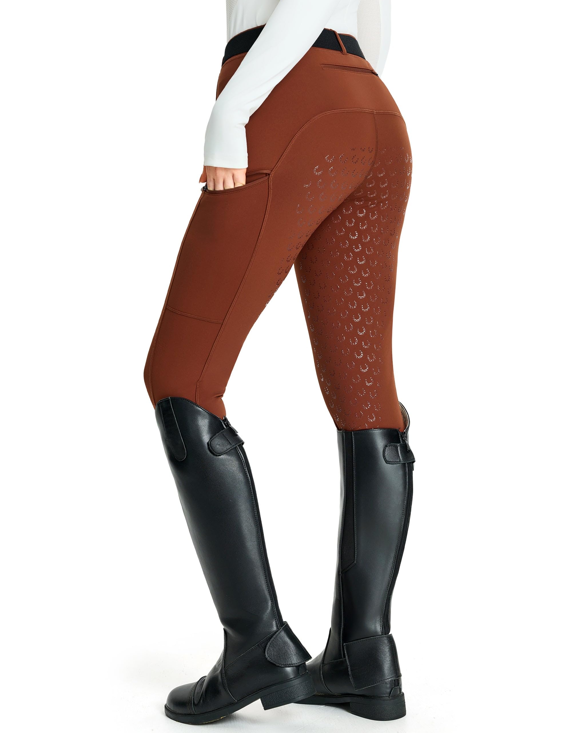FitsT4 Women's Winter Equestrian Breeches Full Seat Silicon Grip Riding Tights F
