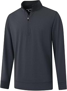 M MAELREG Men's Quarter Zip Moisture Wicking Heather Midlayer Golf 1/4 Zip Sweatshirt