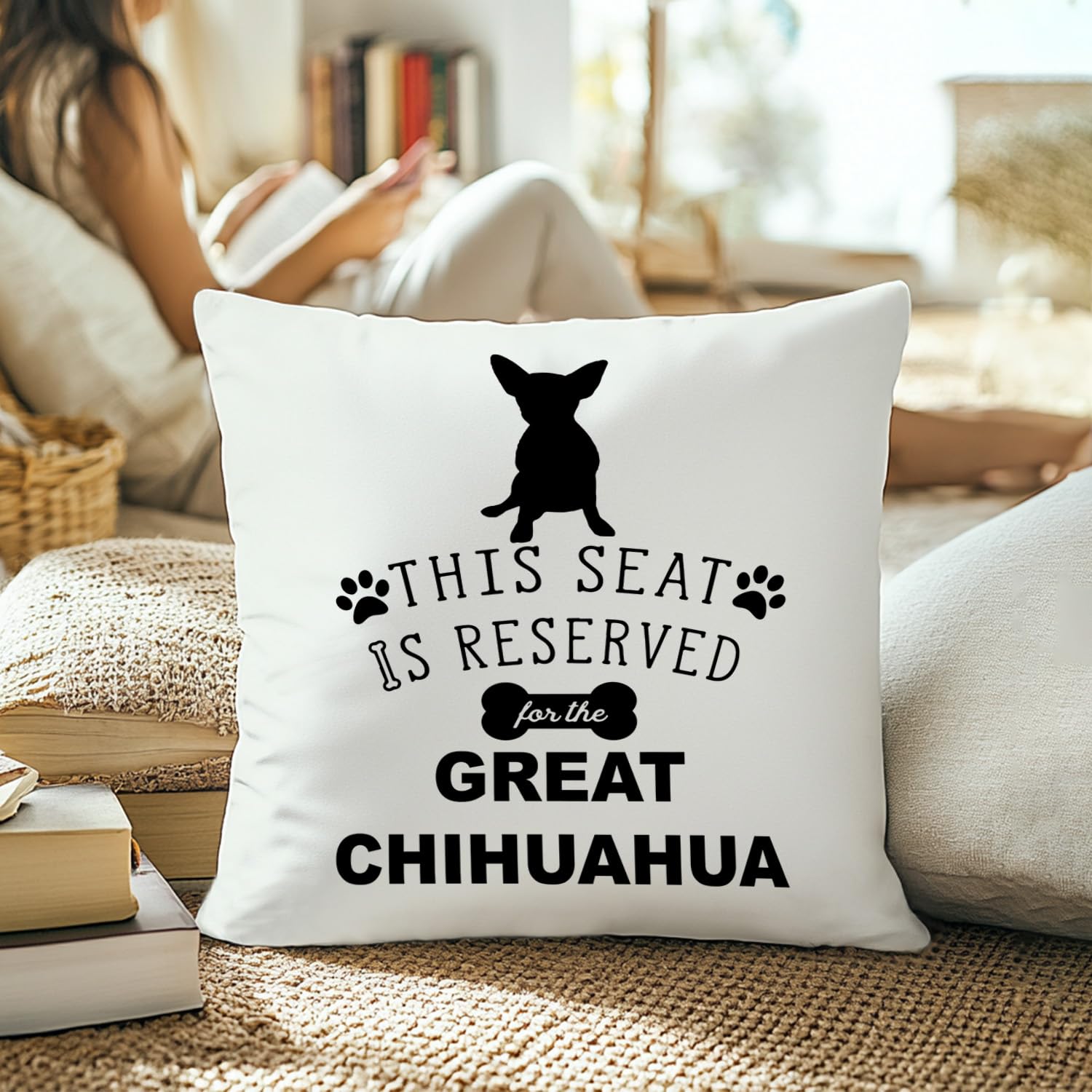 Chihuahua Gift Pillow Cover 18x18 This sheet is reserved for Great Chihuahua Fun