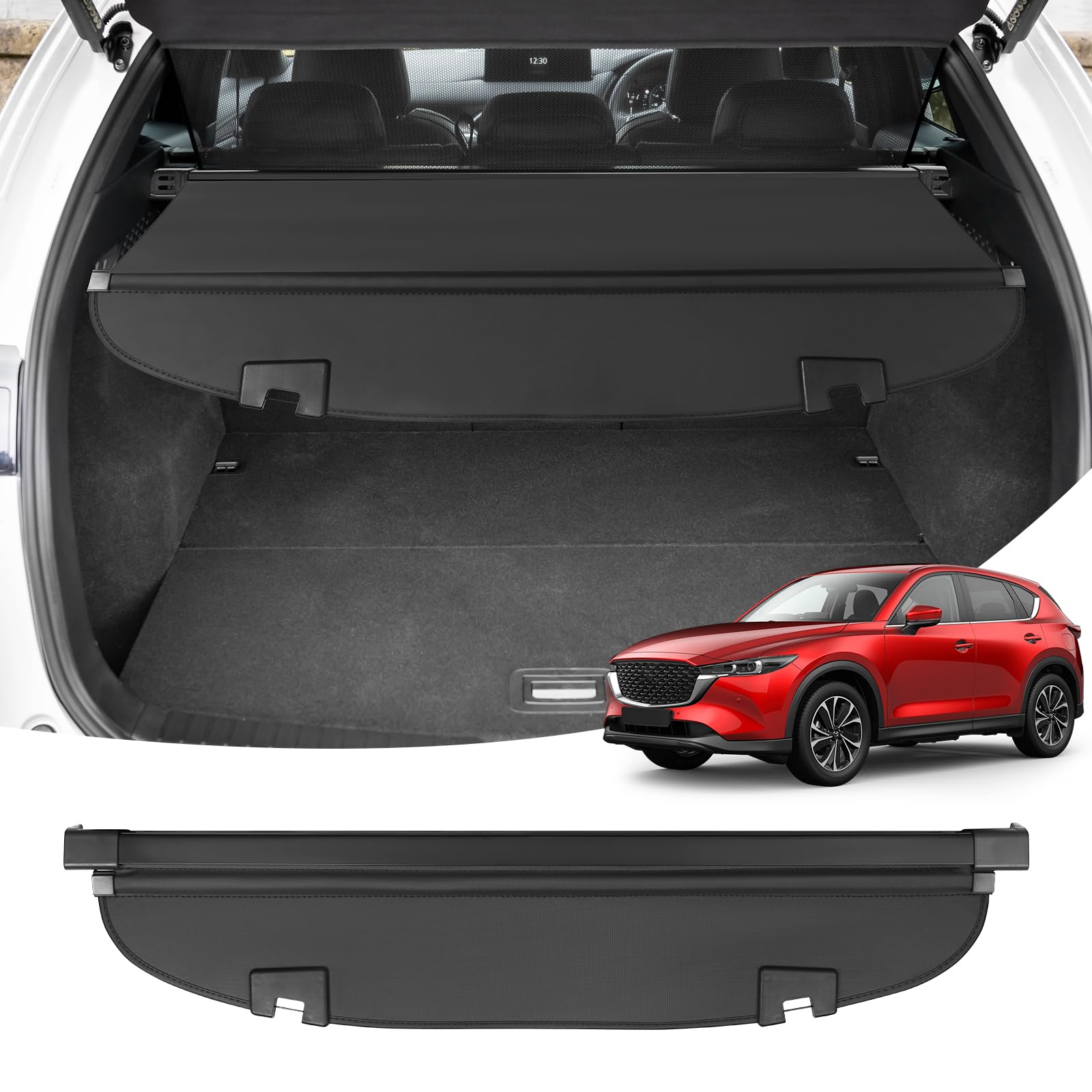 Powerty Cargo Cover for Mazda CX5 CX-5 2017-2024 2025 Accessories, Canvas | With