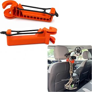 CSUPPCREA 2 Pack Bow Hanger for Truck, Headrest Mount Holder Hook XL | Holds Compound Bows &amp; Hunting Gear, Made of Reinforced Nylon, Can Support up to 100+ Lbs
