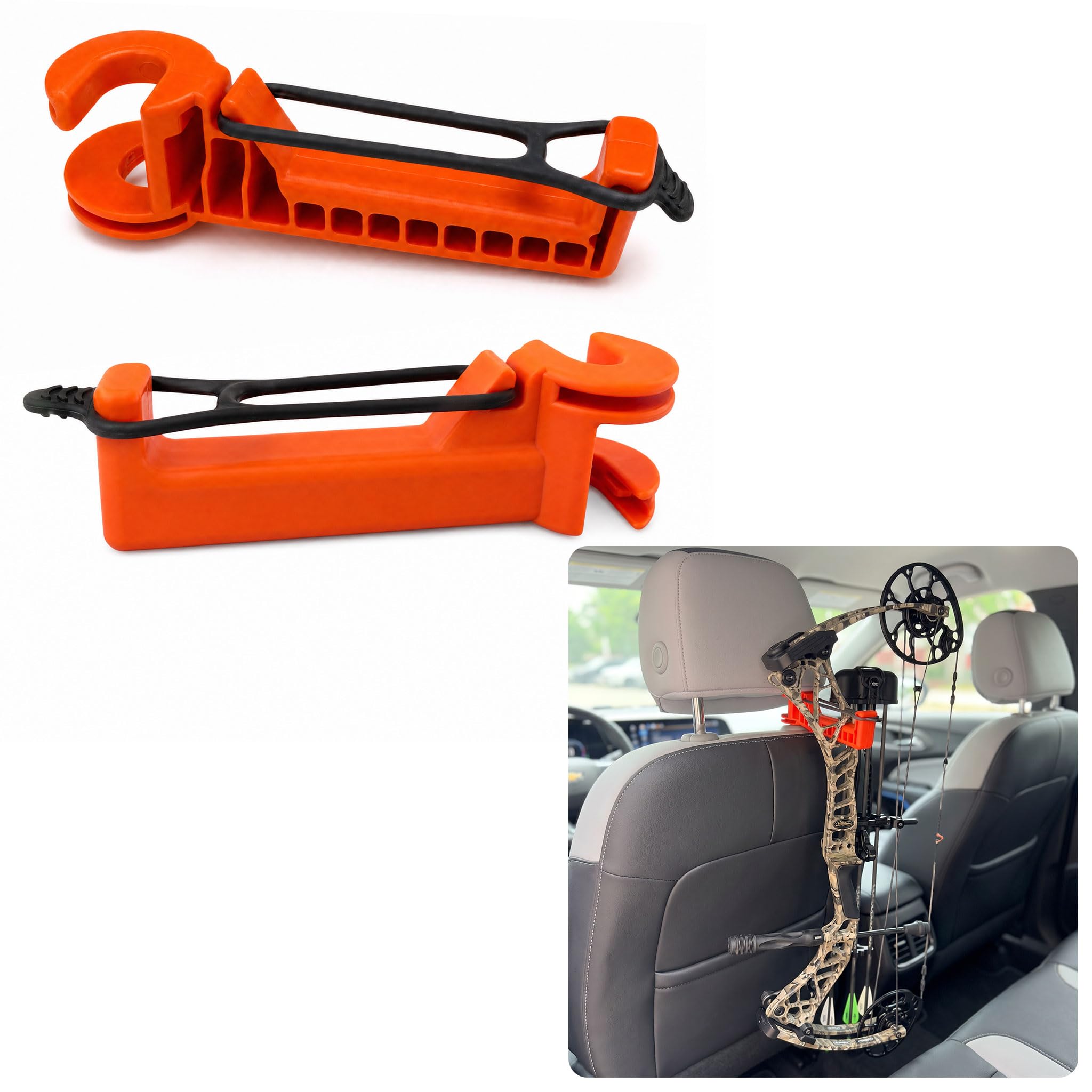 CSUPPCREA 2 Pack Bow Hanger for Truck, Headrest Mount Holder Hook XL | Holds Com