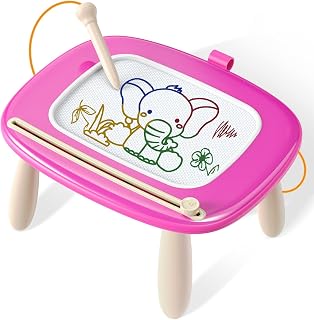 Seimome Magnetic Drawing Board, Toddler Girl Toy for 1-3 Year Old, Doodle Board Learning and Educational Toy for 1 2 3 Year Old Kids- Deep Pink