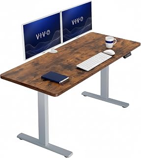 VIVO Rustic Vintage Brown 60 x 24 in Standing Desk, DESK-KIT-1G6N