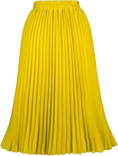 THHGPO Women's Pleated Skirts A-Line Swing Skirt