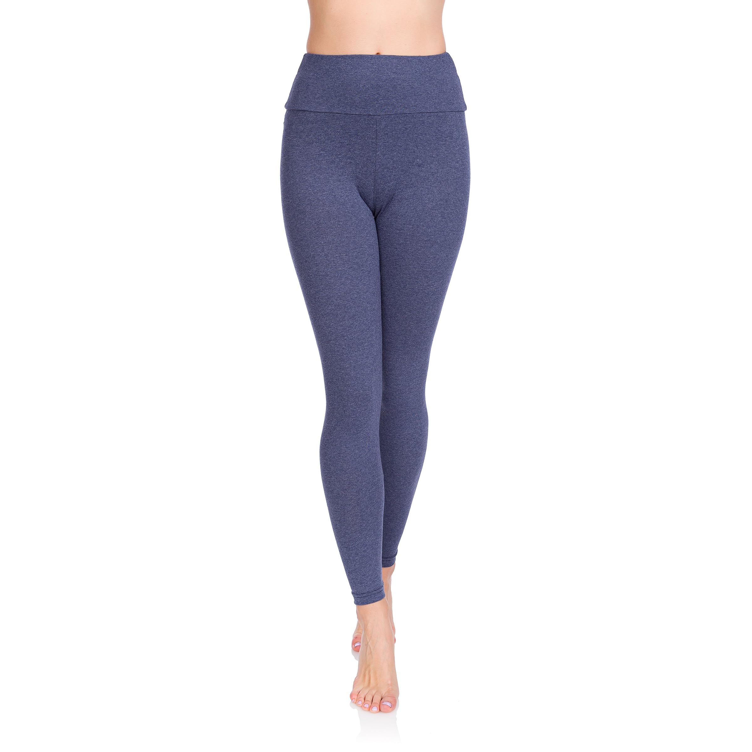 SOFTSAIL Women's Leggings, Made of 95% Cotton, High-Waisted Long Cotton Leggings
