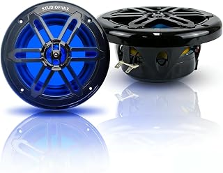 STUDIOFINIX 5.25 Inch 500W Marine Speakers with LED Lights -2 Way Weather Resistant Boat Speakers Perfect for Boats, ATVs, UTVs （Pair,Black）