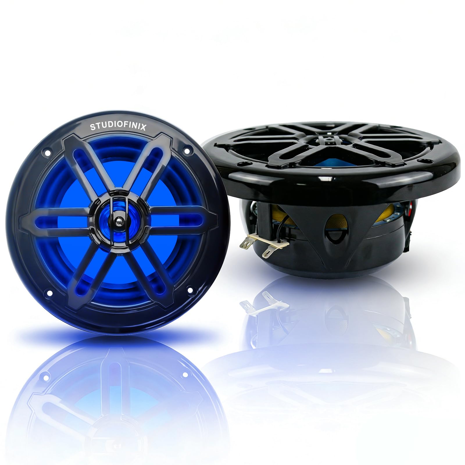 STUDIOFINIX 5.25 Inch 500W Marine Speakers with LED Lights -2 Way Weather Resist