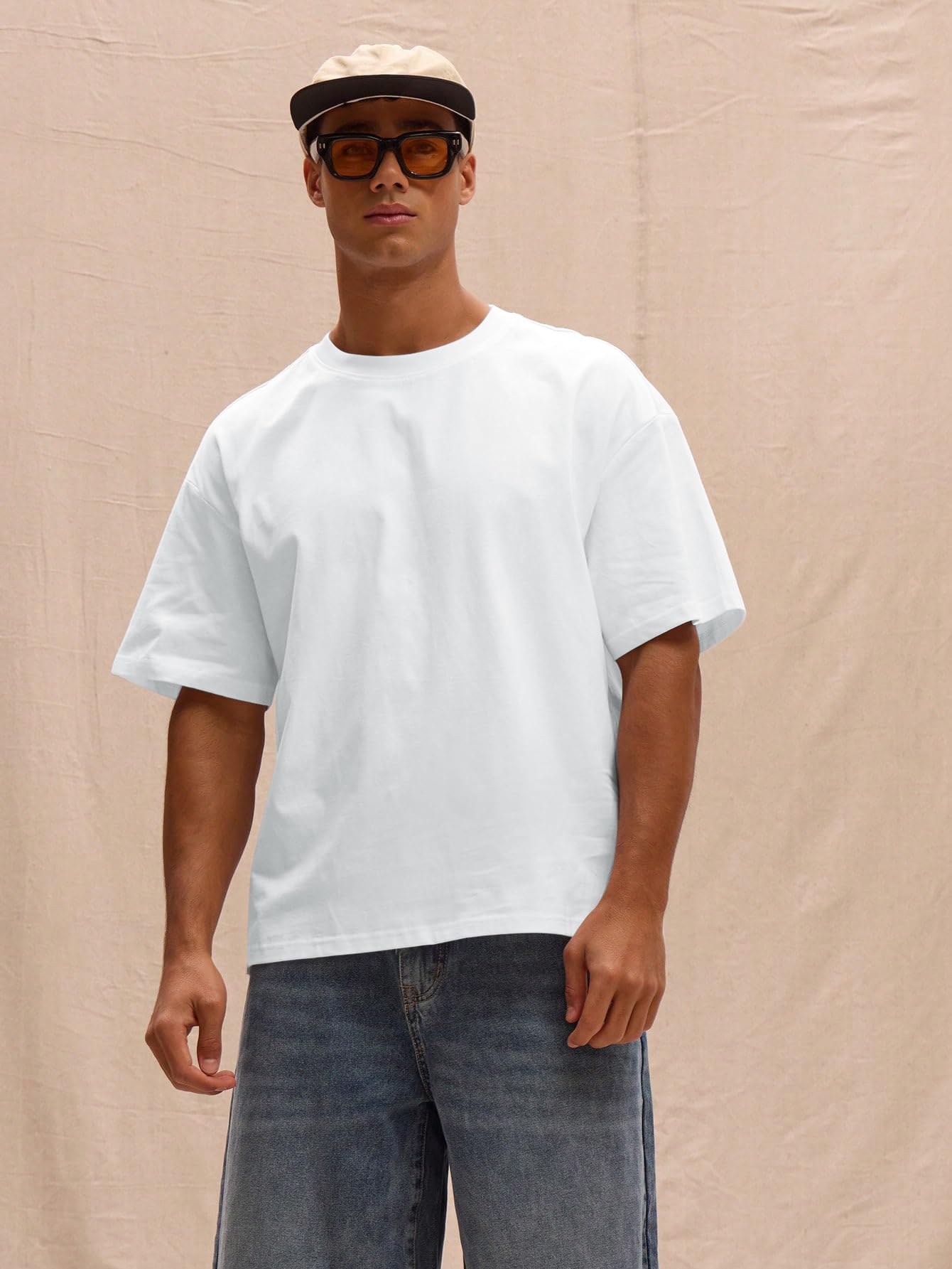 Men's Basic T-Shirt Short Sleeve Solid Color Casual T-Shirt Summer Daily Wear