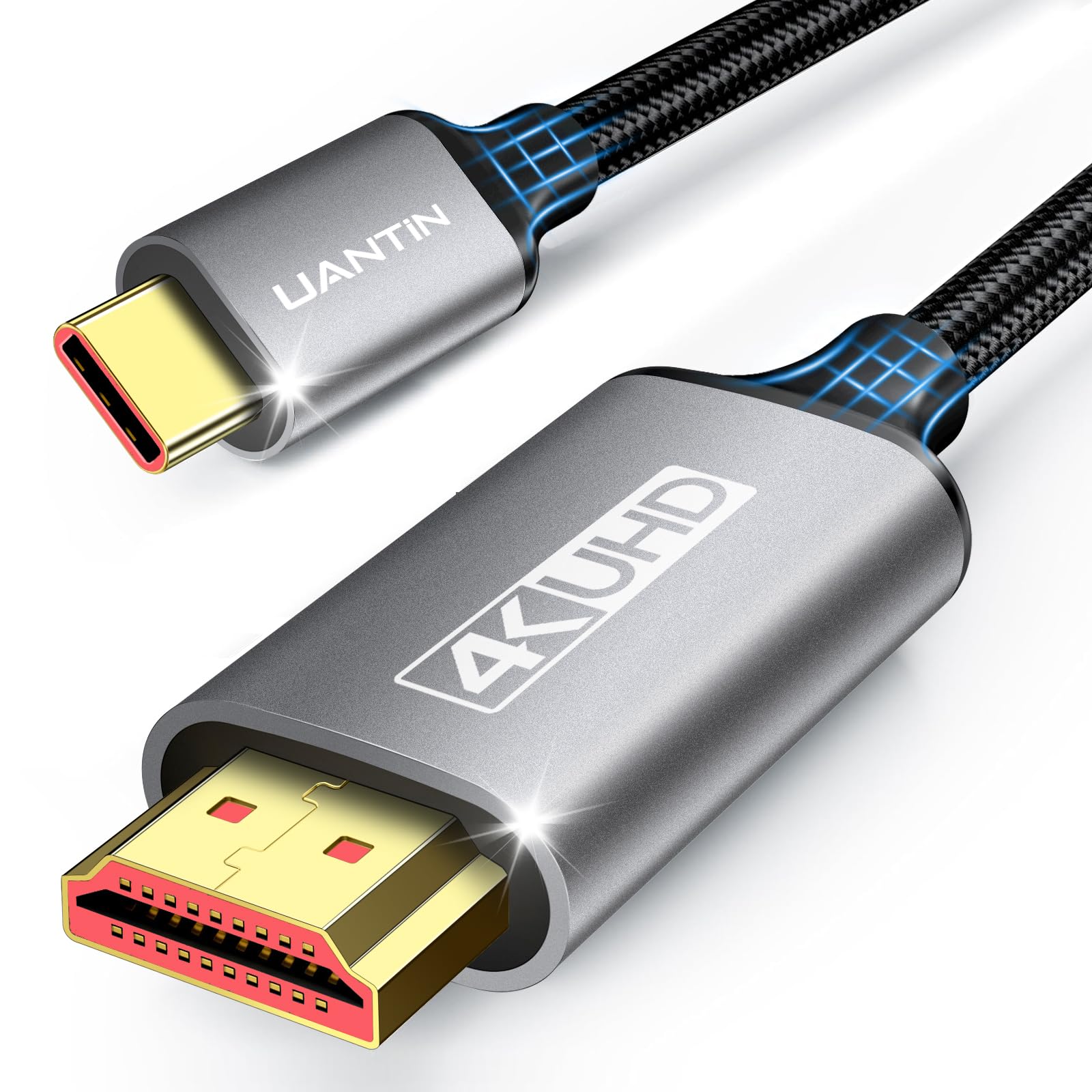 UANTIN USB C to HDMI Cable 6Ft for Home Office 4K High-Speed | USBC to HDMI Brai