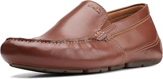 Clarks mens Markman Plain Driving Style Loafer, Dark Tan Leather, 9 US