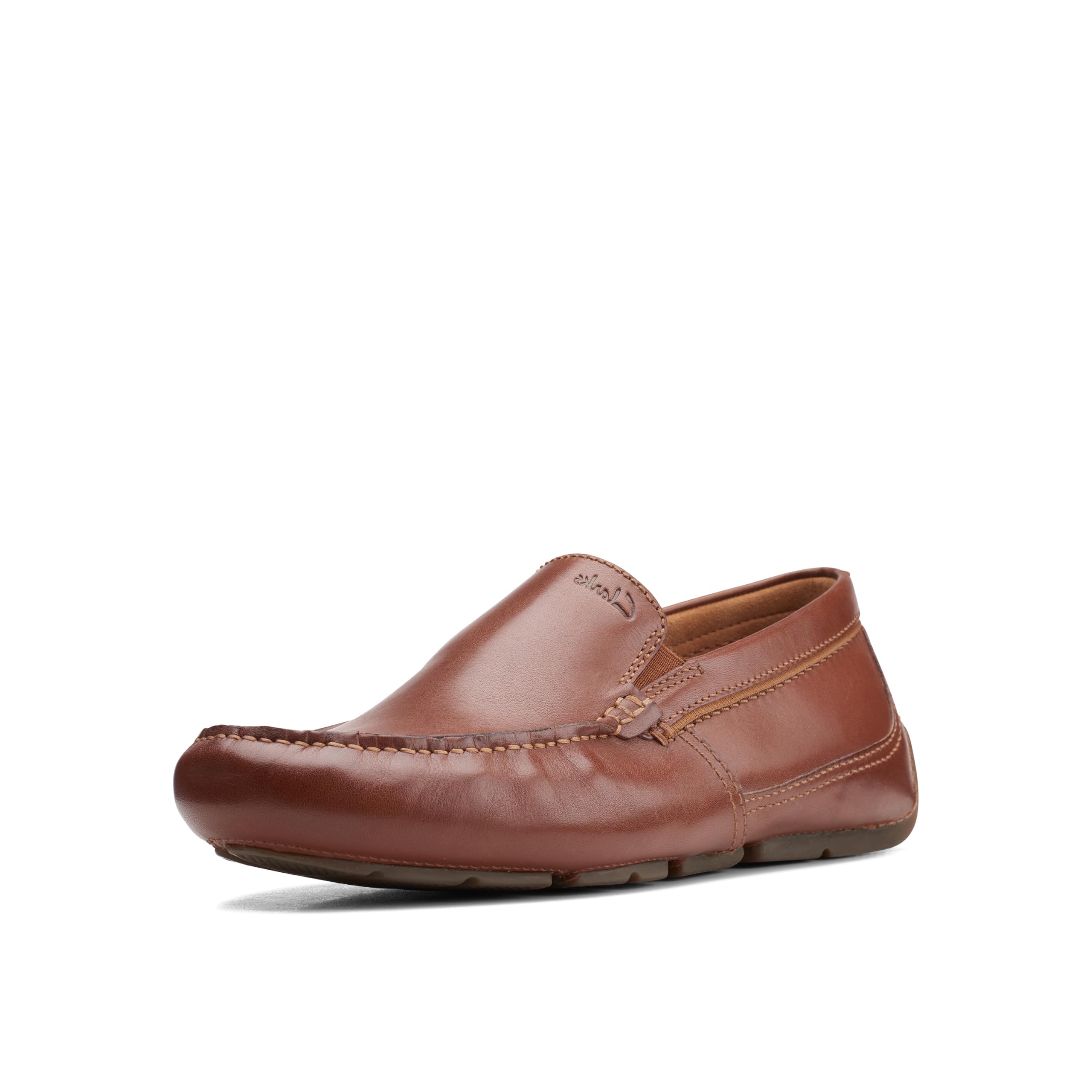 Clarks mens Markman Plain Driving Style Loafer, Dark Tan Leather, 9 US