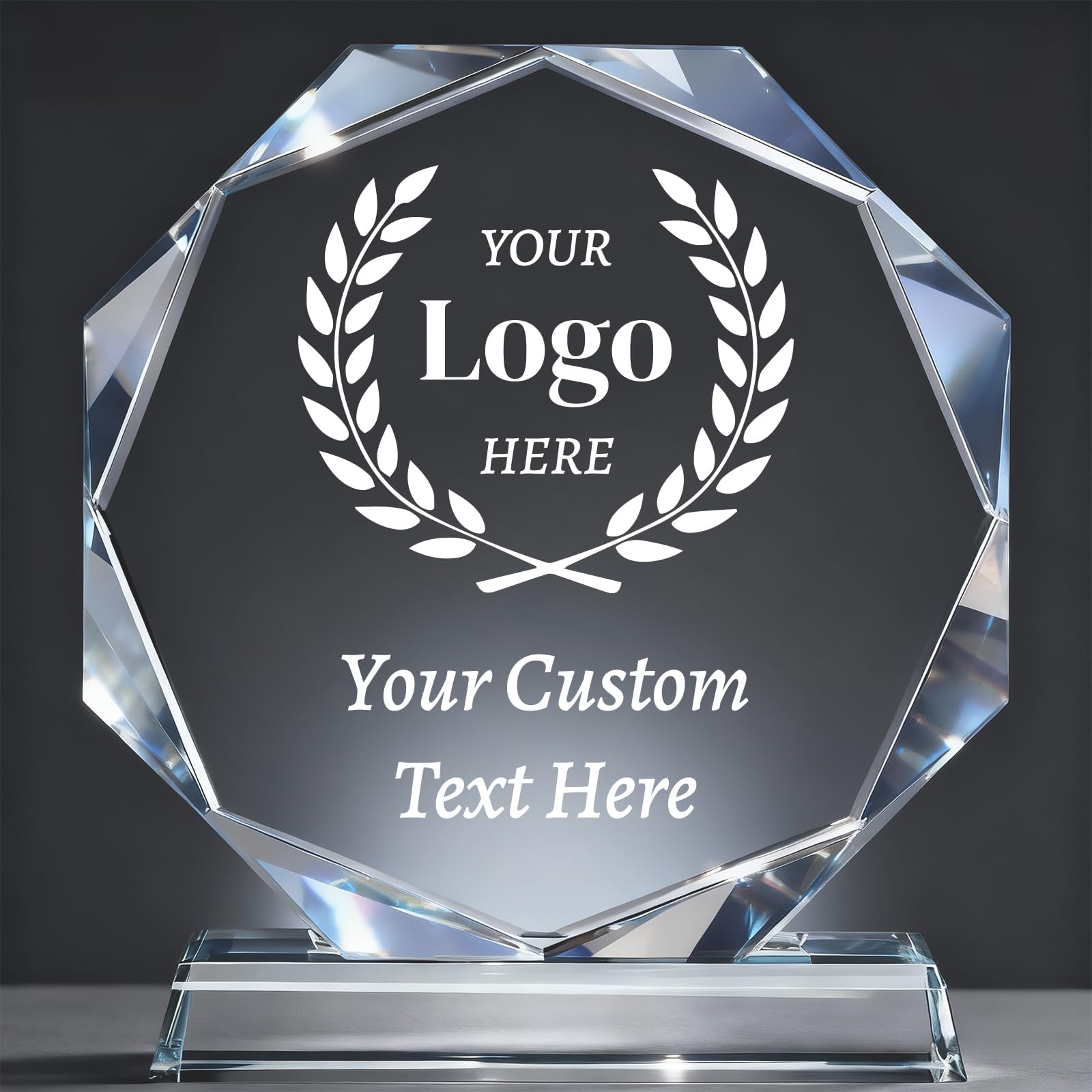 Custom Crystal Awards - Plaques Personalized Laser Engraved Trophy with UV Print