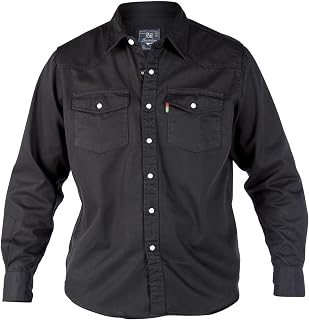 Duke London Men's Prewashed Denim Long Sleeve Trucker Shirt