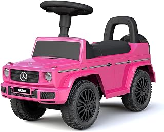 Best Ride On Cars Mercedes G-Wagon Push Car Pink - Lights & Horn - Ages 1-3 | Plastic Construction, 25 x 12 x 12 in, 8 lb Weight, Under Seat Storage, Tall Backrest, Rear Roll Board, 18-36 Months