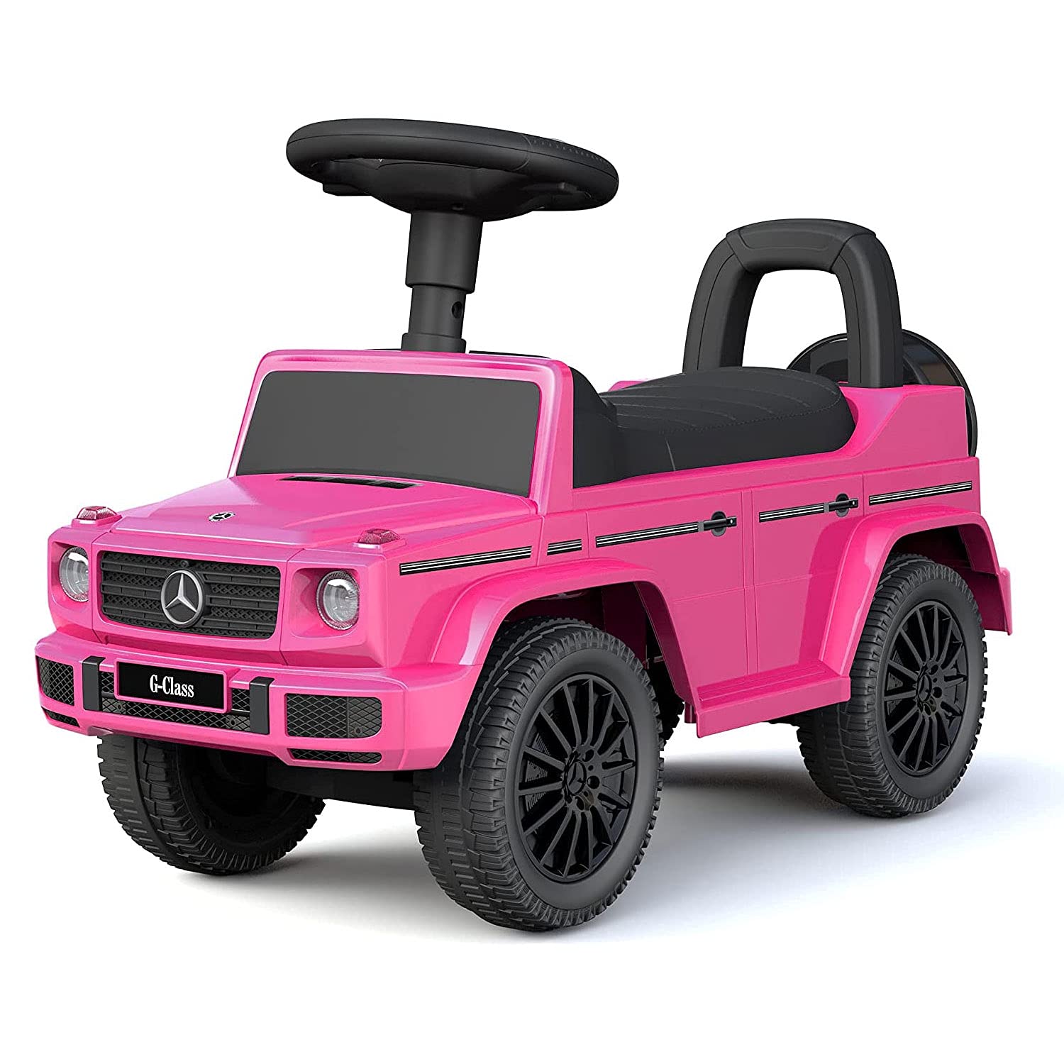 Best Ride On Cars Mercedes G-Wagon Push Car Pink - Lights & Horn - Ages 1-3 | Pl