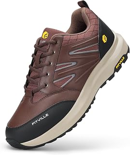 FitVille Extra Wide Hiking Shoes, Men's Waterproof Hiking Shoes, Non-Slip Trekking Shoes for All Weather Conditions, Outdoor Shoes with Arch Support, Size 39.5-50