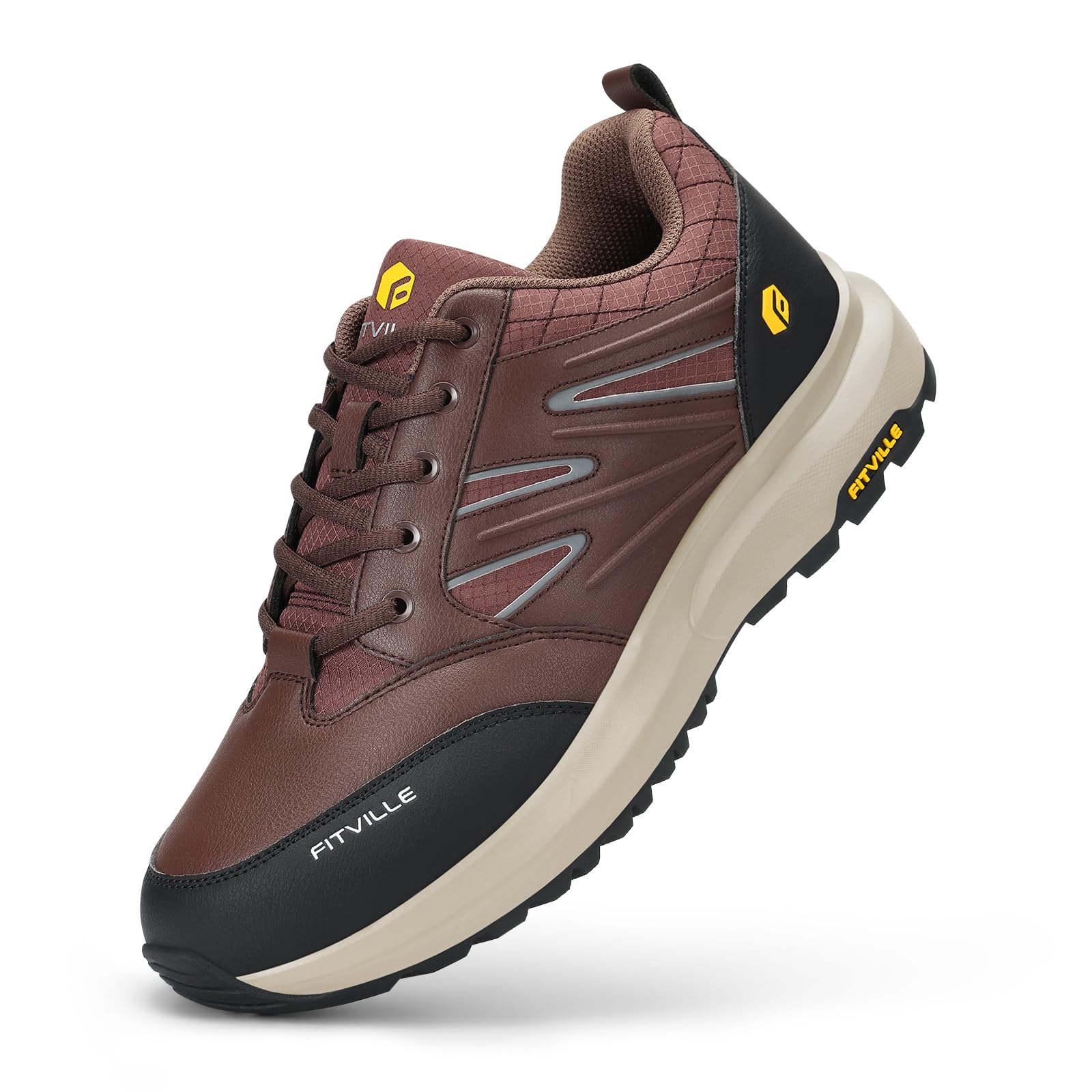 FitVille Extra Wide Hiking Shoes, Men's Waterproof Hiking Shoes, Non-Slip Trekki