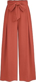 PRETTYGARDEN Women Work Trousers Wide Leg Casual High Waist Palazzo Pants Loose Summer Clothes